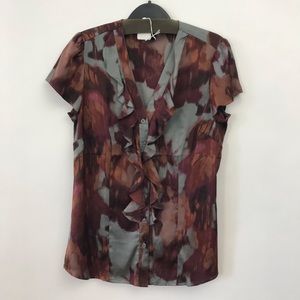 Ann Taylor - Size 6 - Print Flutter Top